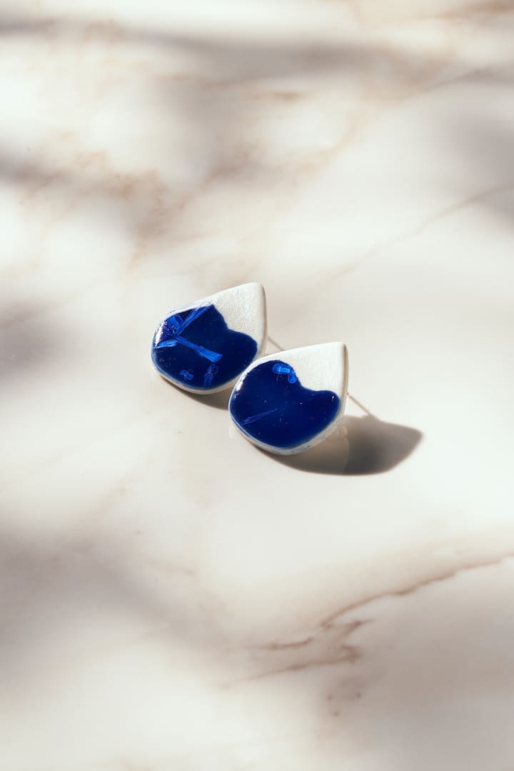 Pendientes Sol de Invierno Romboide azul cobalto