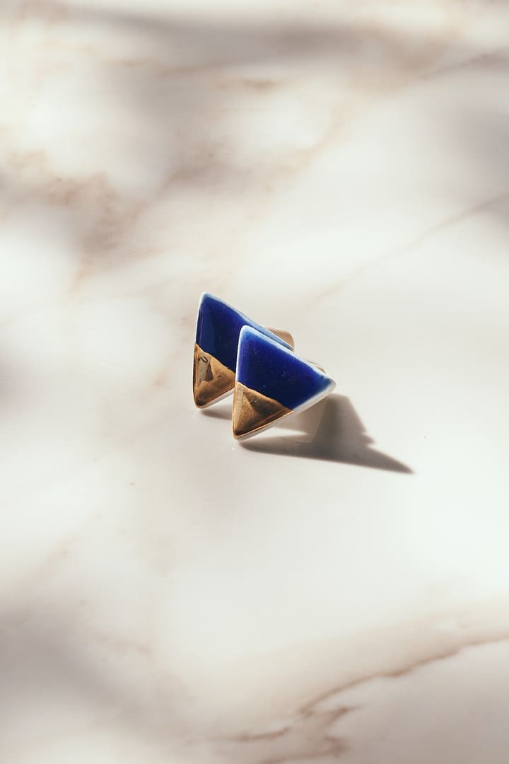 Pendientes Destellos Triángulo Mini Azul