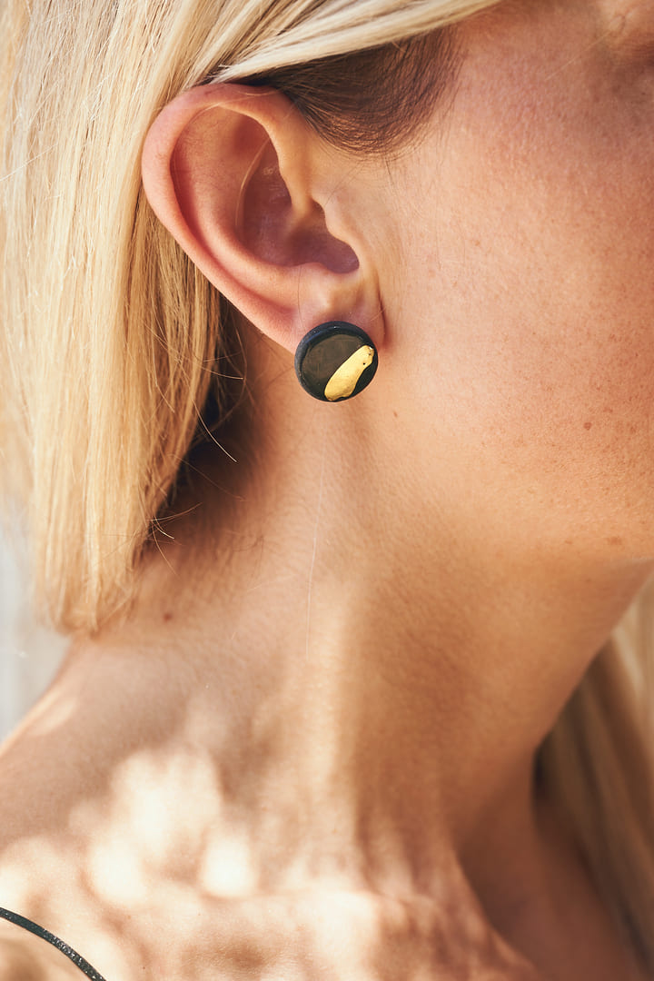 Pendientes Destellos Redondo Mini Negro