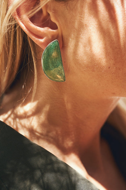 Pendientes Natura semi círculo bitono