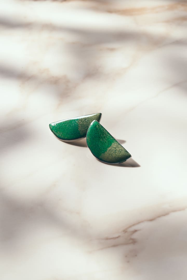 Pendientes Natura semi círculo bitono