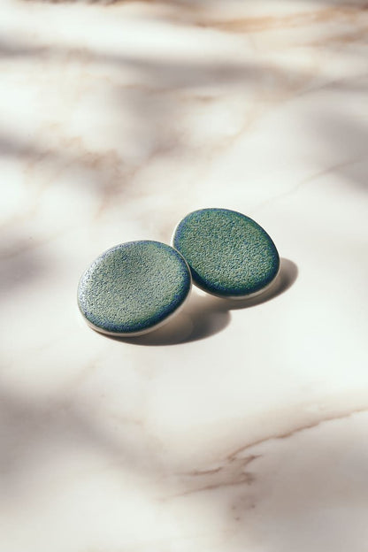 Pendientes Redondo Maxi verde esponja